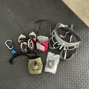 Rock climbing starter pack - Scarpa shoes, black diamond harness